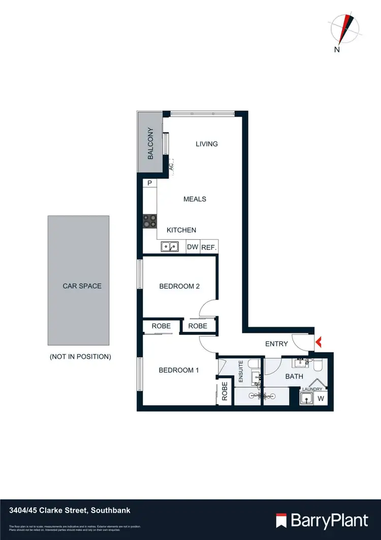Floorplan of Homely apartment listing, 3404/45 Clarke Street, Southbank VIC 3006