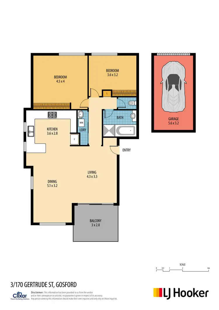 Floorplan of Homely unit listing, 3/170-172 Gertrude Street, Gosford NSW 2250