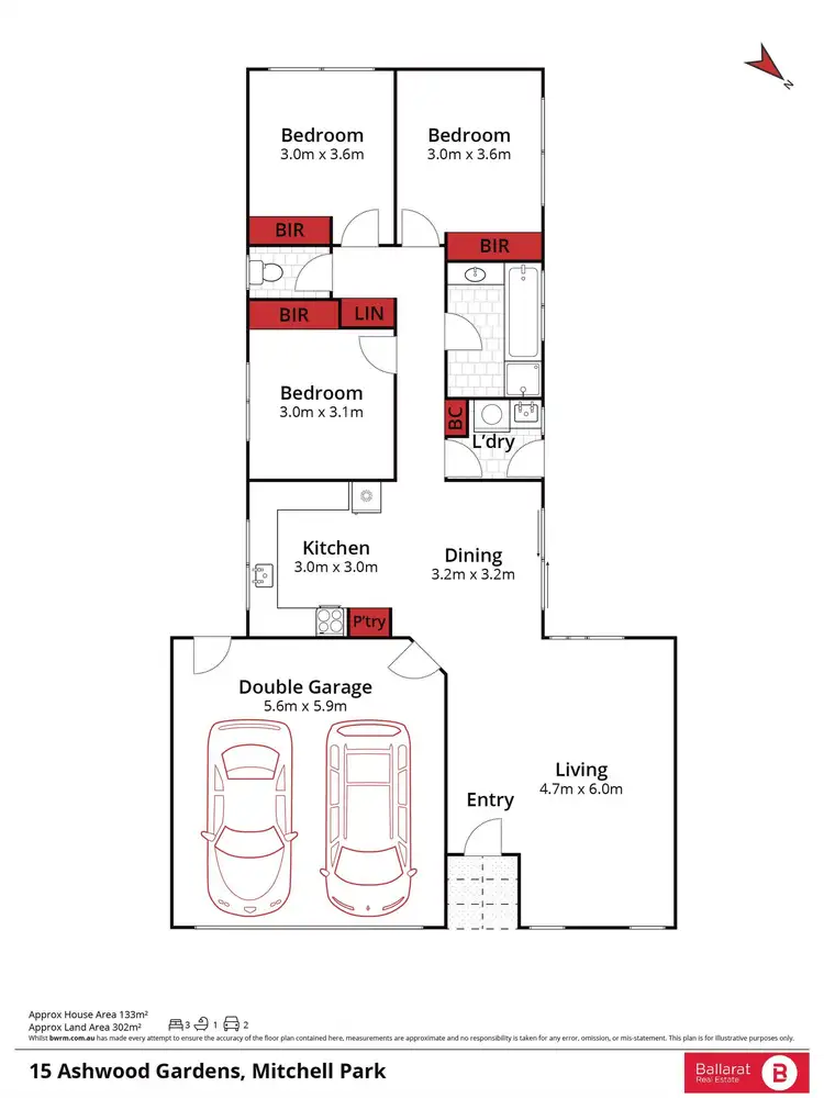 Floorplan of Homely house listing, 15 Ashwood Gardens, Mitchell Park VIC 3355
