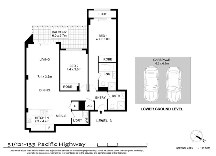 Floorplan of Homely unit listing, 51/121-133 Pacific Highway, Hornsby NSW 2077