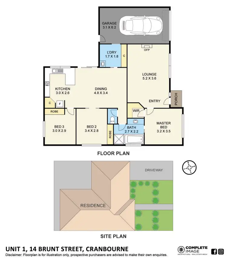 Floorplan of Homely unit listing, 1/14 Brunt Street, Cranbourne VIC 3977