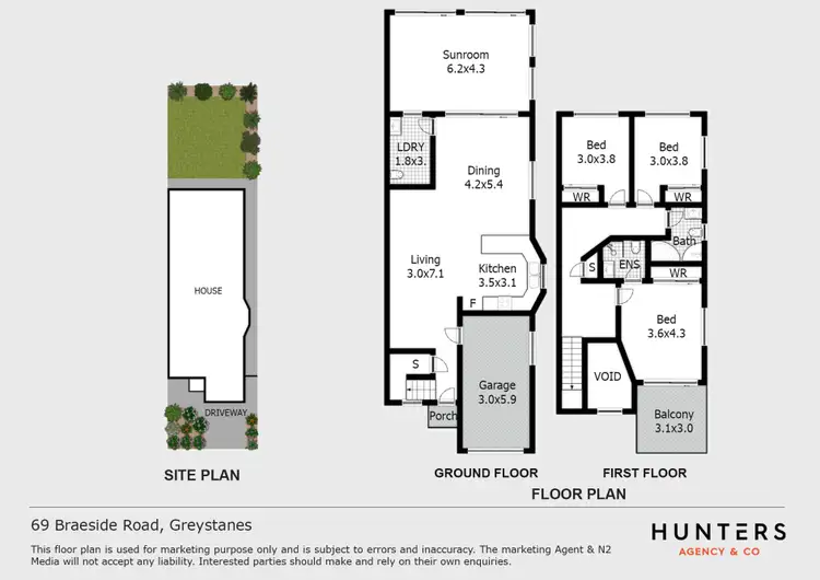 Floorplan of Homely semi-detached listing, 69 Braeside Road, Greystanes NSW 2145