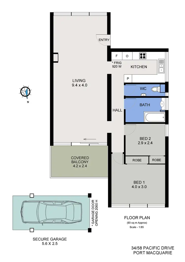 Floorplan of Homely unit listing, 34/58-64 Pacific Drive, Port Macquarie NSW 2444