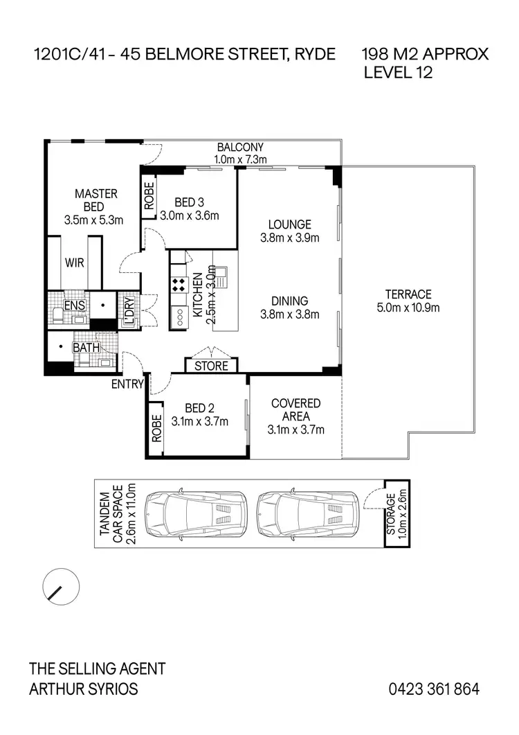 Floorplan of Homely apartment listing, 1201C/41 Belmore Street, Ryde NSW 2112