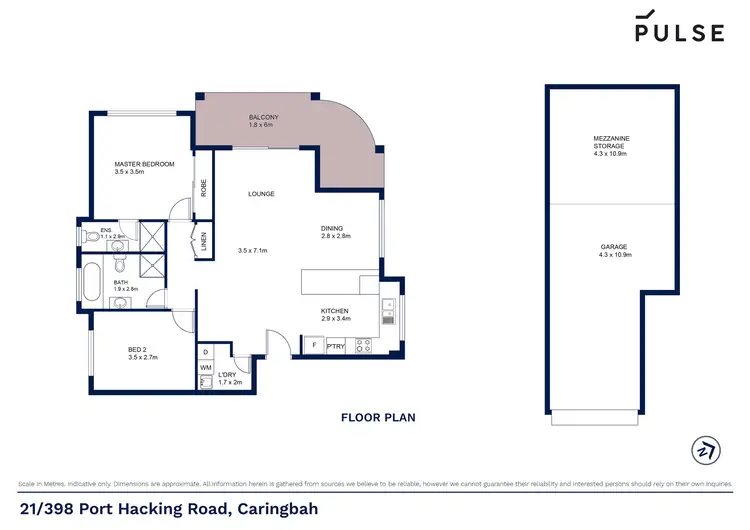 Floorplan of Homely apartment listing, 21/398 Port Hacking Road, Caringbah NSW 2229