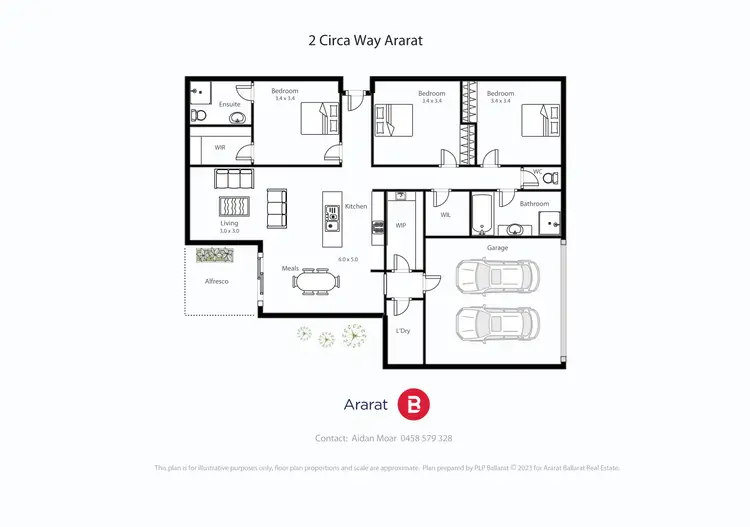 Floorplan of Homely house listing, 2 Circa Way, Ararat VIC 3377