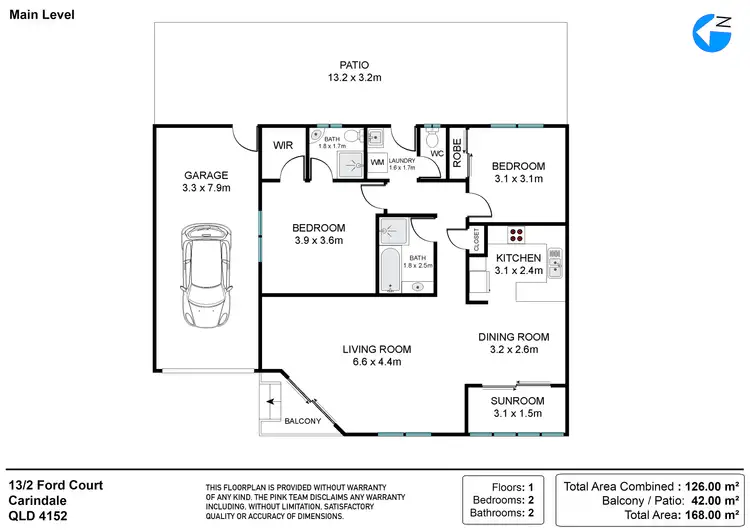 Floorplan of Homely villa listing, 12a/2 Ford Court, Carindale QLD 4152