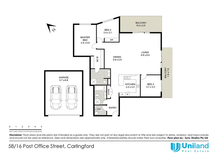 Floorplan of Homely apartment listing, 58/16 Post Office Street, Carlingford NSW 2118