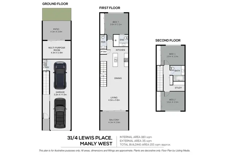 Floorplan of Homely townhouse listing, 31/4 Lewis Place, Manly West QLD 4179