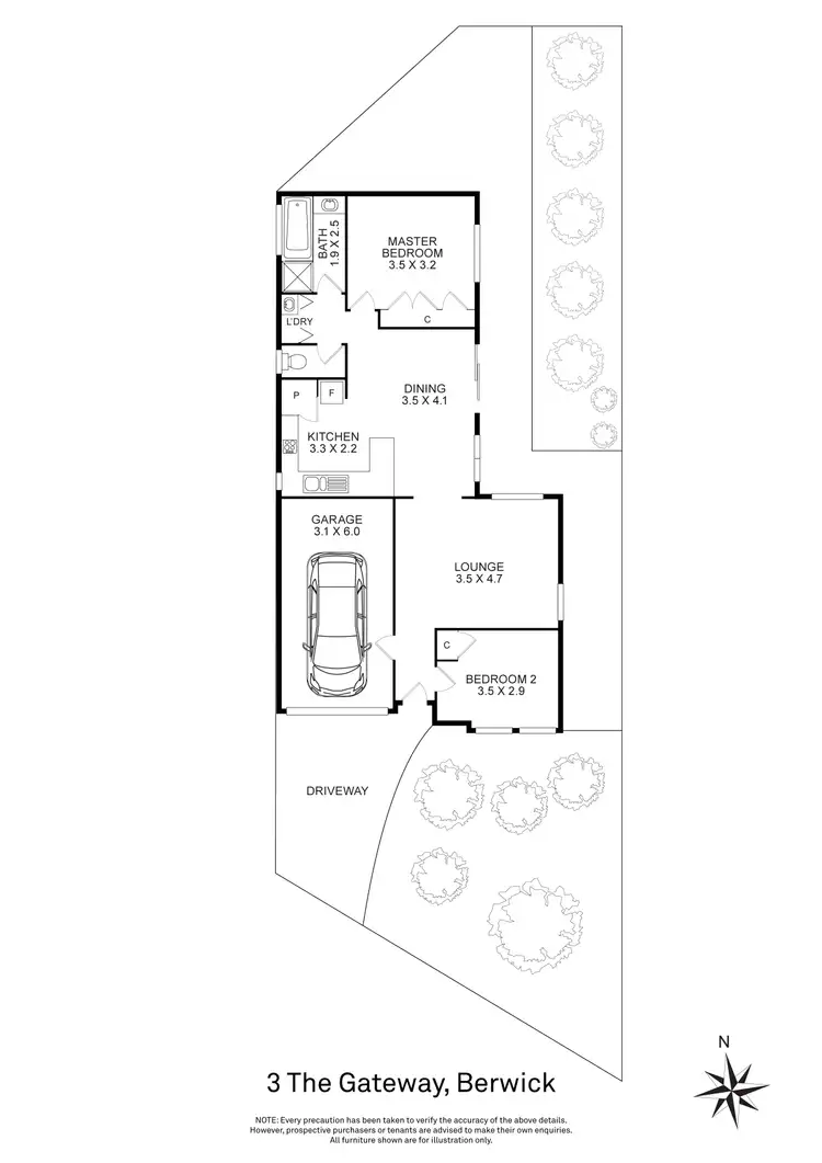 Floorplan of Homely unit listing, 3 The Gateway, Berwick VIC 3806
