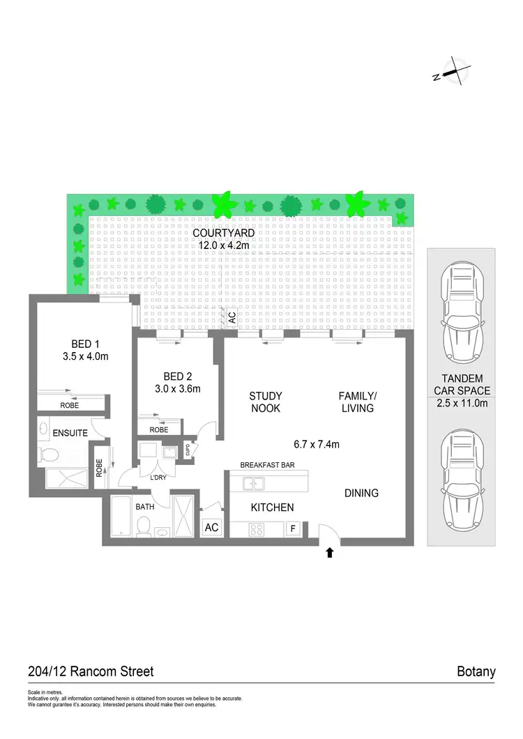 Floorplan of Homely unit listing, 204/12 Rancom Street, Botany NSW 2019