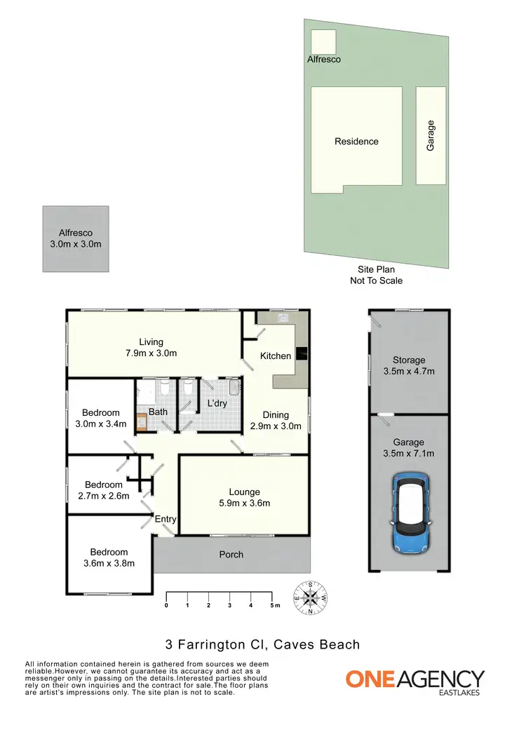 Floorplan of Homely house listing, 3 Farrington Close, Caves Beach NSW 2281