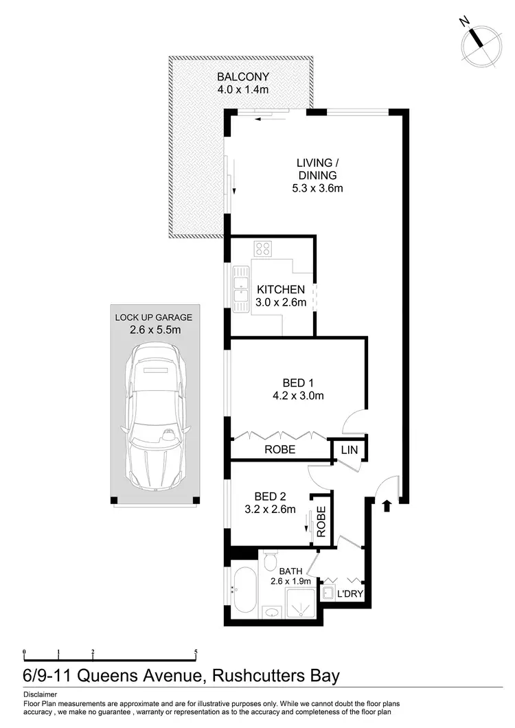 Floorplan of Homely apartment listing, 6/9-11 Queens Avenue, Rushcutters Bay NSW 2011