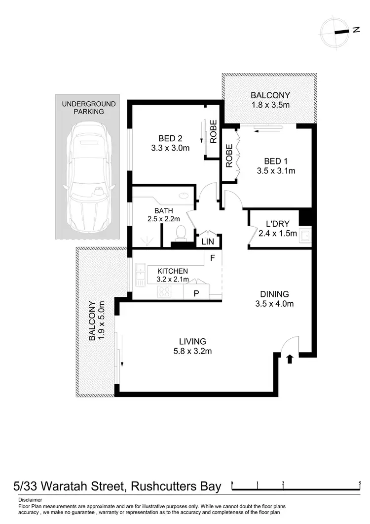 Floorplan of Homely apartment listing, 5/33 Waratah Street, Rushcutters Bay NSW 2011
