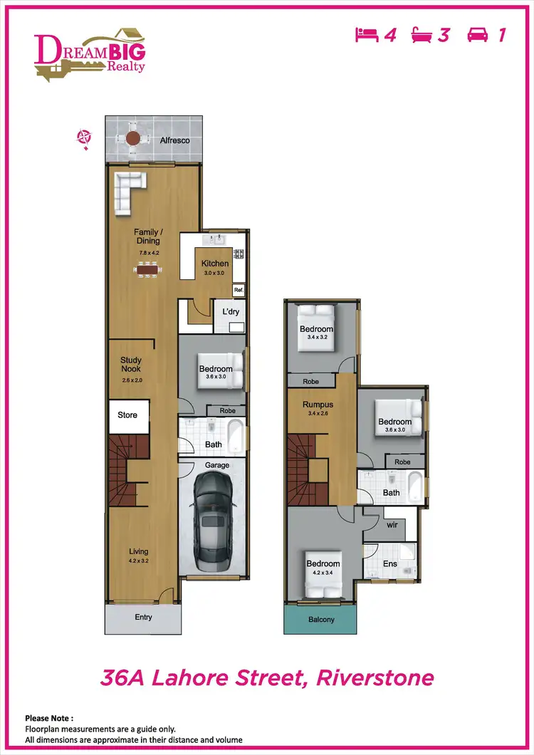 Floorplan of Homely semi-detached listing, 36A Lahore Street, Riverstone NSW 2765