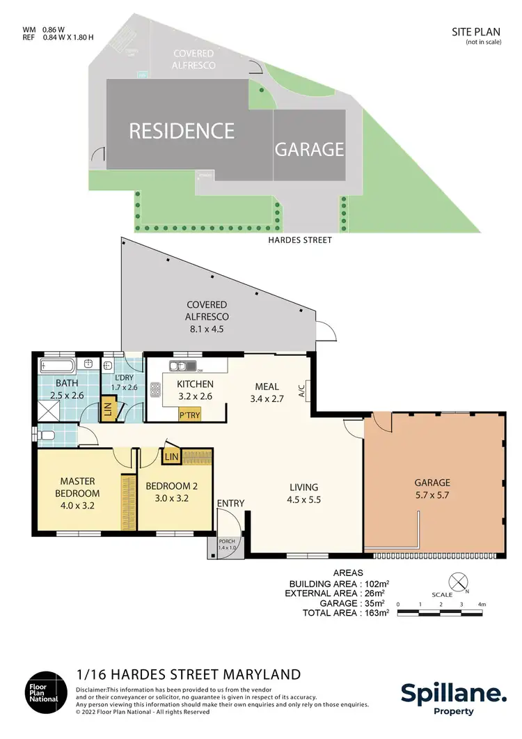 Floorplan of Homely villa listing, 1/16 Hardes Avenue, Maryland NSW 2287