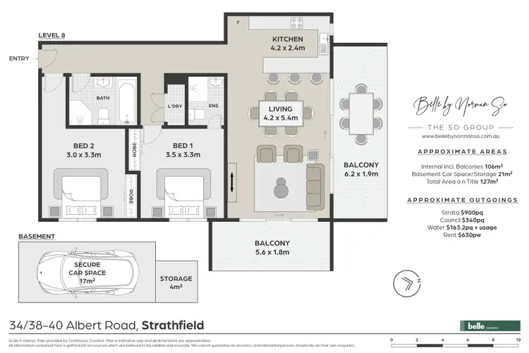 Floorplan of Homely apartment listing, 34/38 Albert Road, Strathfield NSW 2135