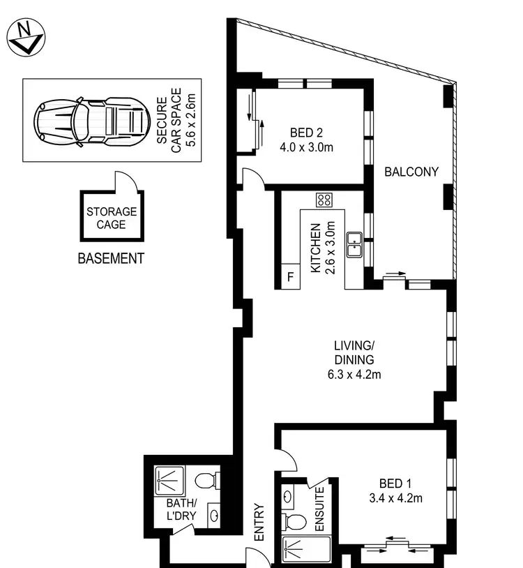 Floorplan of Homely apartment listing, 1302/5 Second Avenue, Blacktown NSW 2148