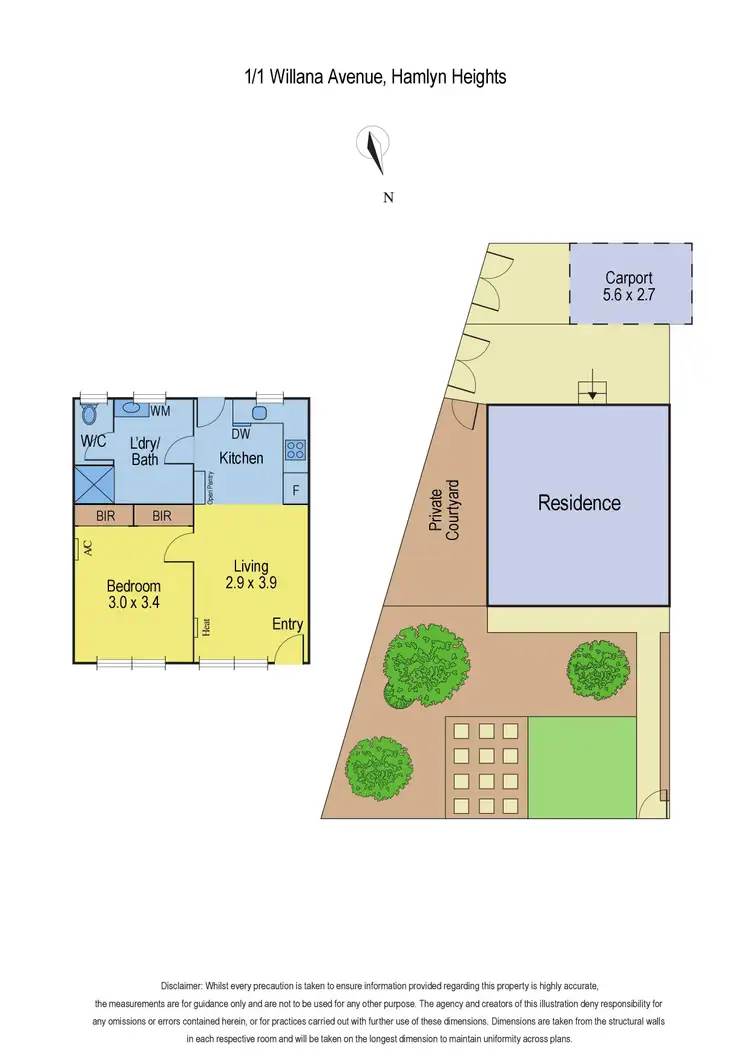 Floorplan of Homely unit listing, 1/1 Willana Avenue, Hamlyn Heights VIC 3215