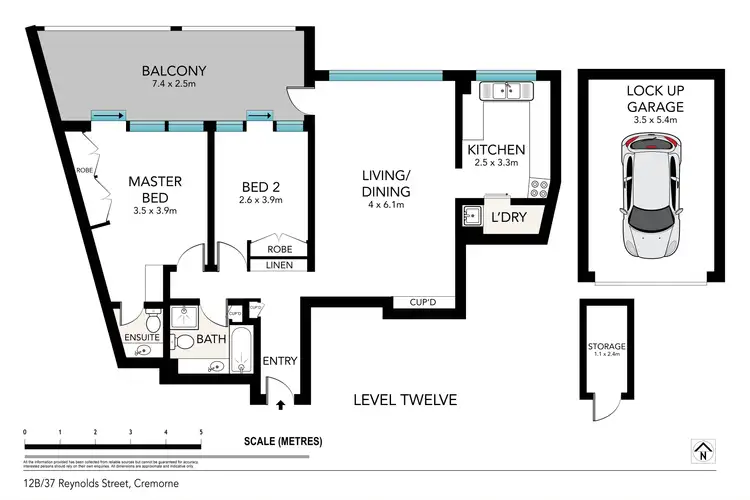 Floorplan of Homely apartment listing, 12B/37 Reynolds Street, Cremorne NSW 2090