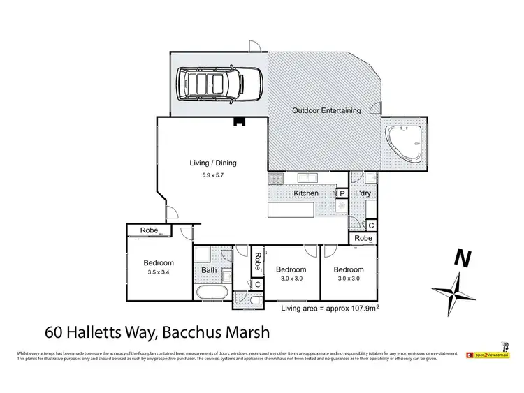 Floorplan of Homely house listing, 60 Halletts Way, Bacchus Marsh VIC 3340
