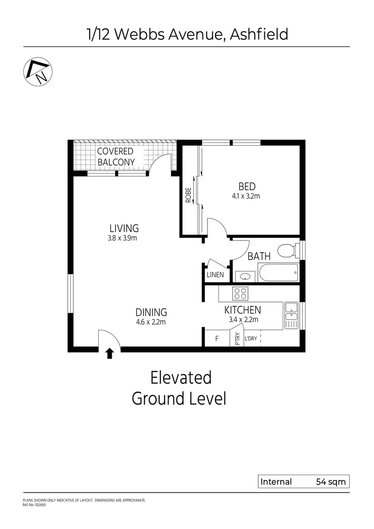 Floorplan of Homely unit listing, 1/12 Webbs Avenue, Ashfield NSW 2131