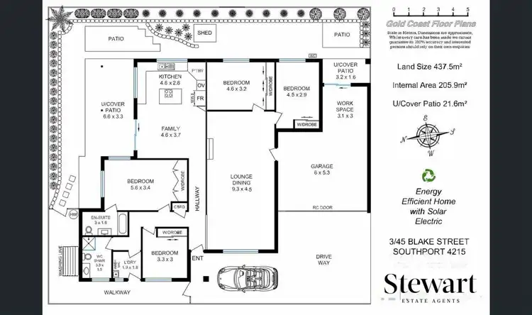 Floorplan of Homely semi-detached listing, 3/45 Blake Street, Southport QLD 4215