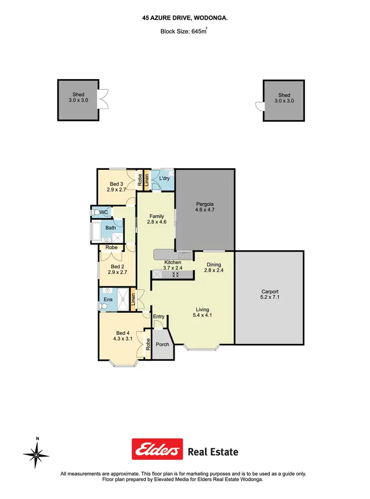 Floorplan of Homely house listing, 45 Azure Drive, Wodonga VIC 3690