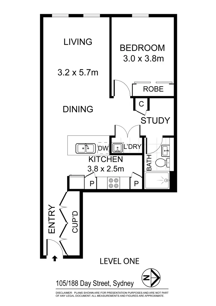 Floorplan of Homely apartment listing, 105/188 Day Street, Sydney NSW 2000