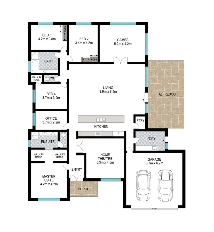 Floorplan of Homely house listing, 5 Golden Beryl Avenue, Australind WA 6233