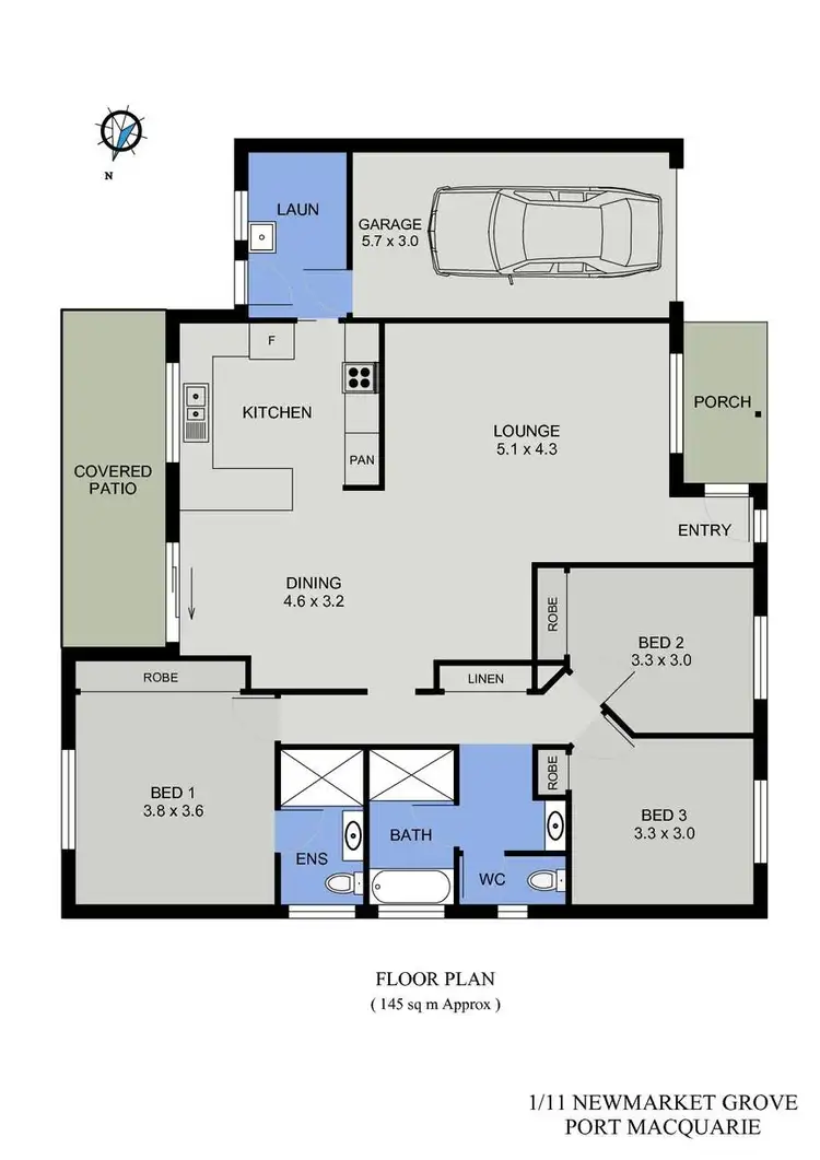 Floorplan of Homely villa listing, 1/11 Newmarket Grove, Port Macquarie NSW 2444
