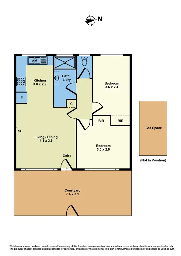 Floorplan of Homely unit listing, 1/136 Wright Street, Sunshine VIC 3020