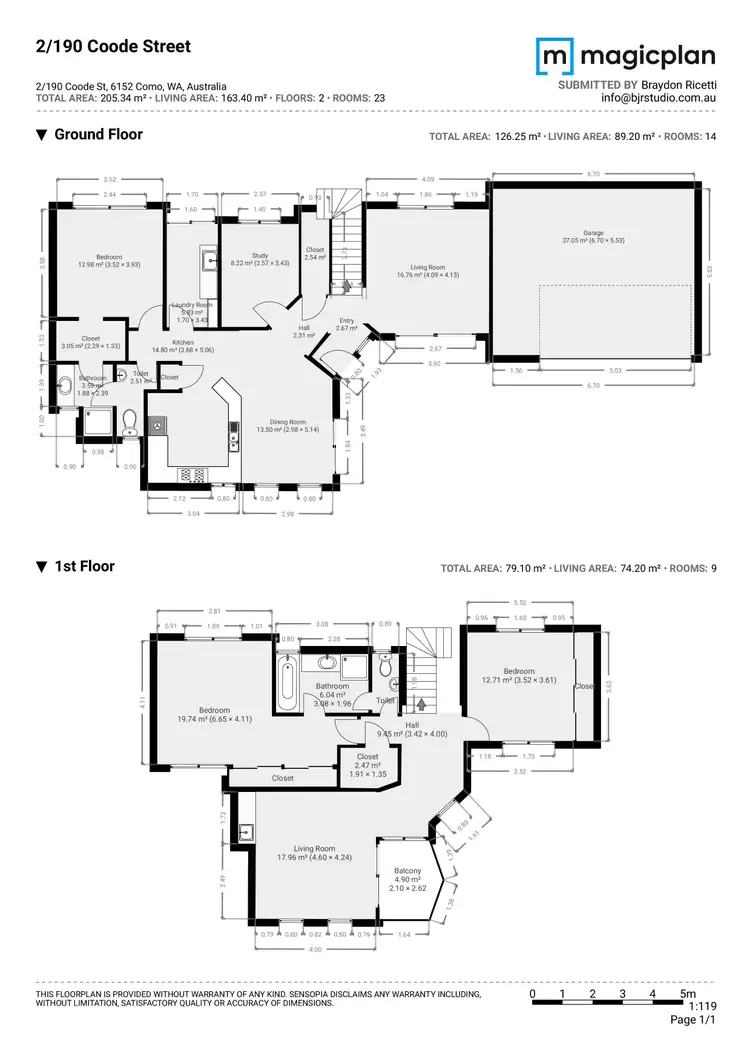 Floorplan of Homely townhouse listing, 2/190 Coode Street, Como WA 6152