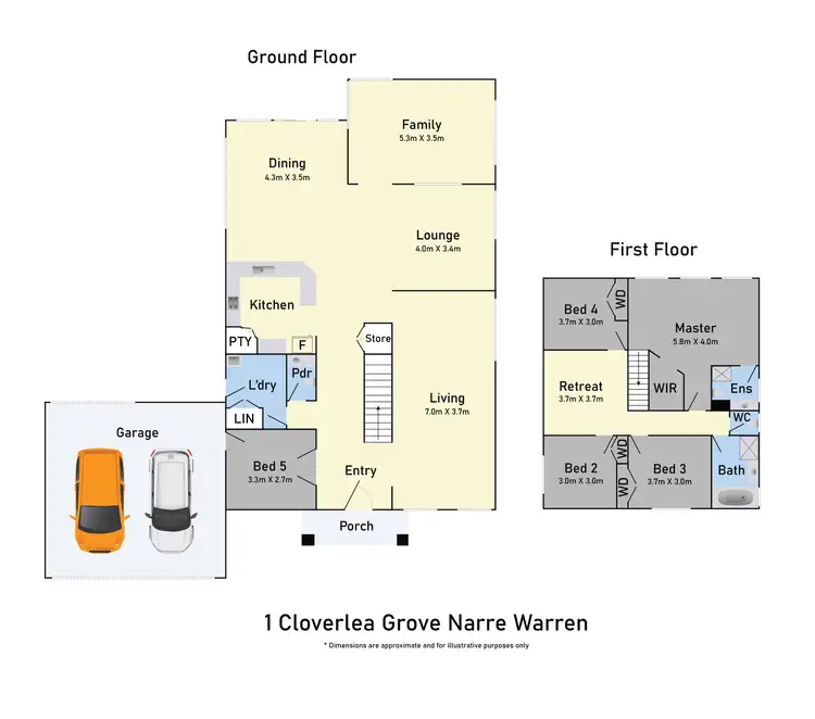 Floorplan of Homely house listing, 1 Cloverlea Grove, Narre Warren South VIC 3805