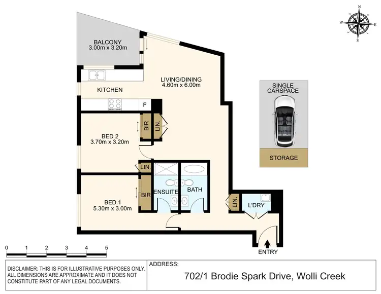 Floorplan of Homely apartment listing, 702/1 Brodie Spark Drive, Wolli Creek NSW 2205