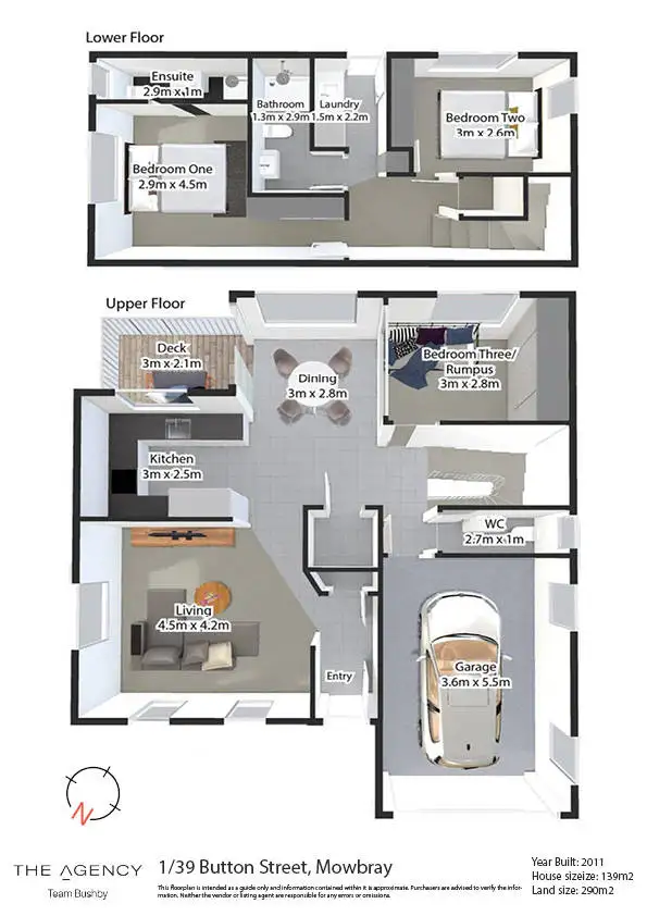 Floorplan of Homely townhouse listing, 1/39 Button Street, Mowbray TAS 7248