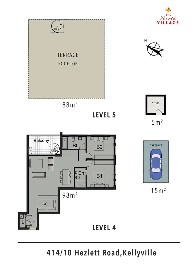 Floorplan of Homely apartment listing, 414/10 Hezlett Road, North Kellyville NSW 2155
