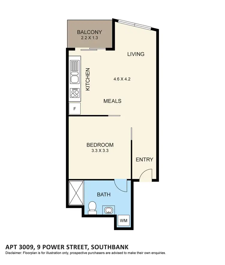 Floorplan of Homely apartment listing, 3009/9 Power Street, Southbank VIC 3006