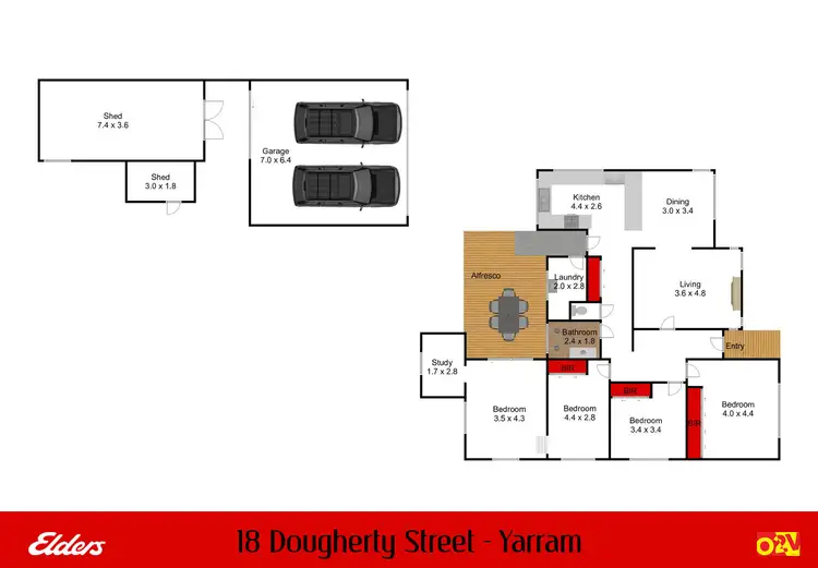 Floorplan of Homely house listing, 18 Dougherty Street, Yarram VIC 3971