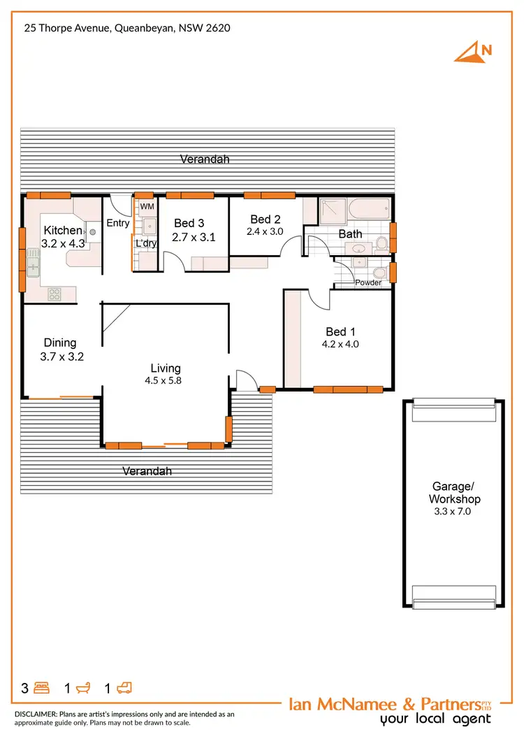 Floorplan of Homely house listing, 25 Thorpe Avenue, Queanbeyan NSW 2620