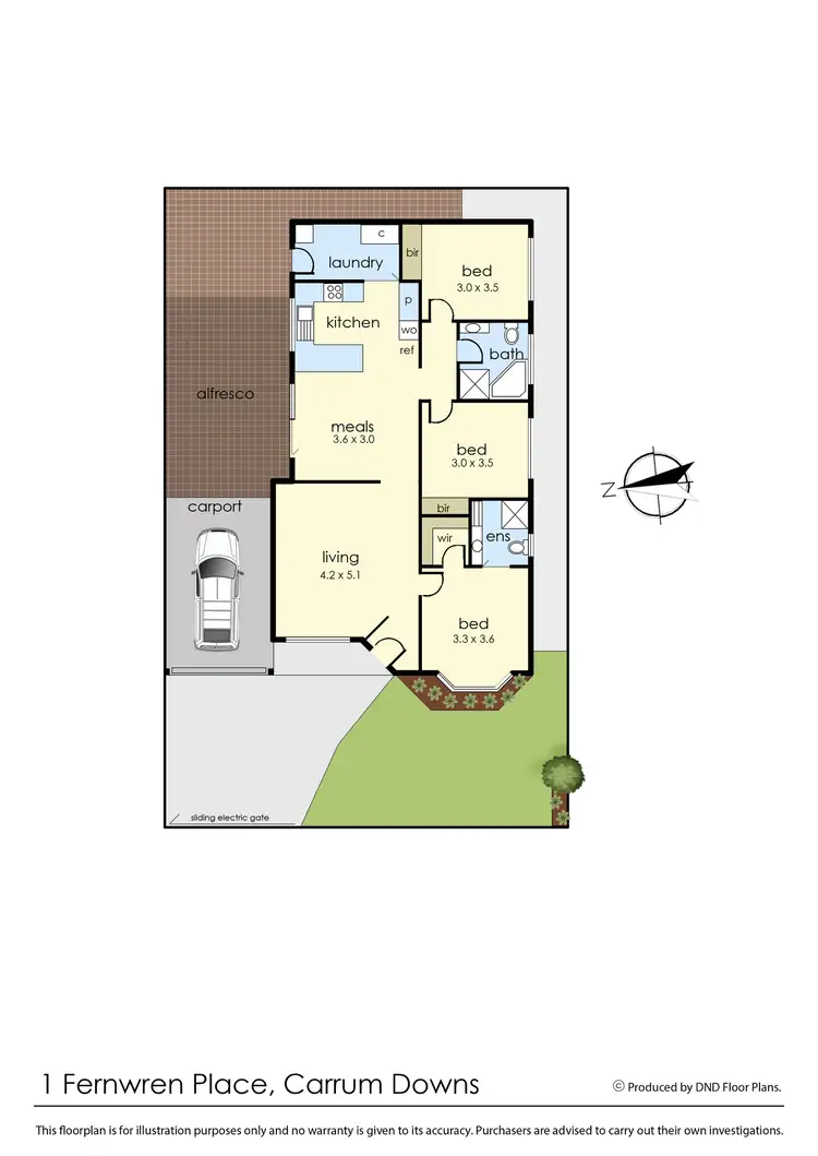 Floorplan of Homely house listing, 1 Fernwren Place, Carrum Downs VIC 3201