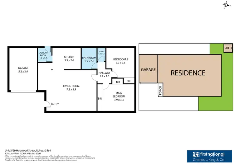 Floorplan of Homely unit listing, 3/69 Hopwood Street, Echuca VIC 3564