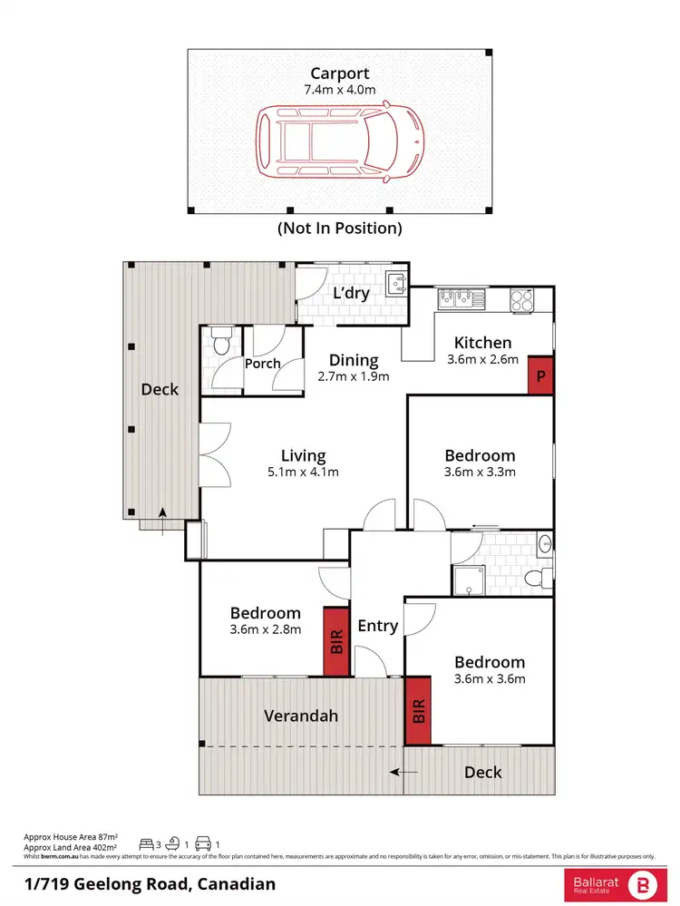 Floorplan of Homely house listing, 1/719 Geelong Road, Canadian VIC 3350