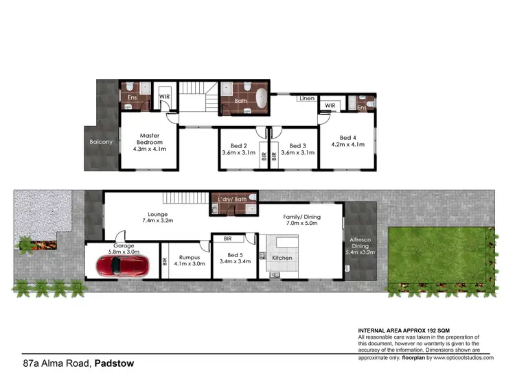 Floorplan of Homely semi-detached listing, 87A Alma Road, Padstow NSW 2211