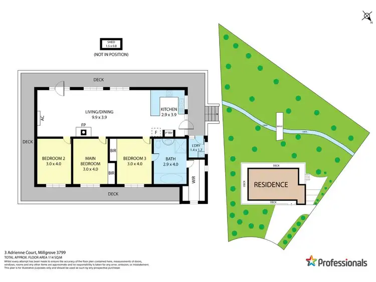 Floorplan of Homely house listing, 3 Adrienne Court, Millgrove VIC 3799