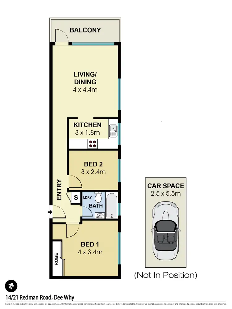 Floorplan of Homely unit listing, 14/21 Redman Road, Dee Why NSW 2099