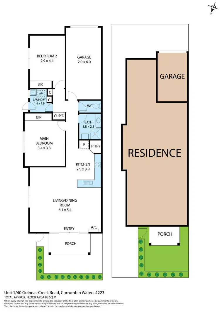 Floorplan of Homely villa listing, 1/40 Guineas Creek Road, Currumbin Waters QLD 4223