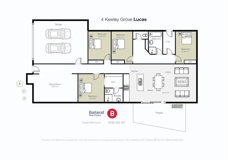 Floorplan of Homely house listing, 4 Kewley Grove, Lucas VIC 3350