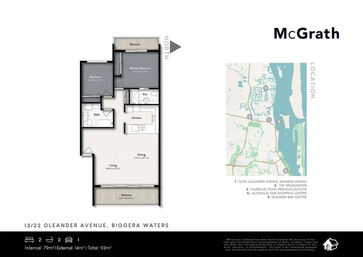 Floorplan of Homely apartment listing, 13/22 Oleander Avenue, Biggera Waters QLD 4216
