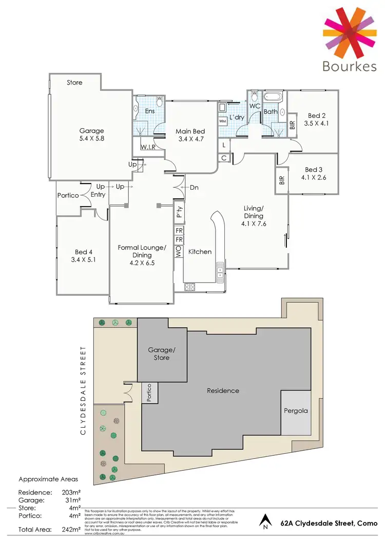 Floorplan of Homely semi-detached listing, 62A Clydesdale Street, Como WA 6152